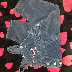 4T Girls Mickey & Minnie Corduroy Overalls